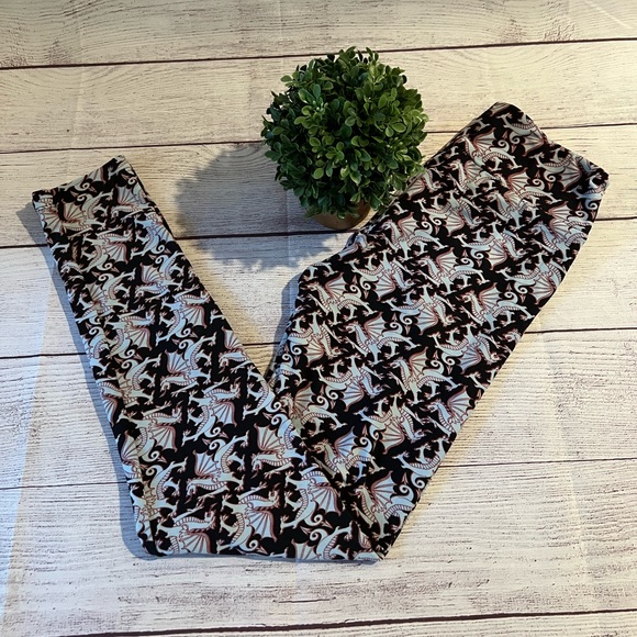 LuLaRoe Dragon print Leggings - Picture 1 of 5